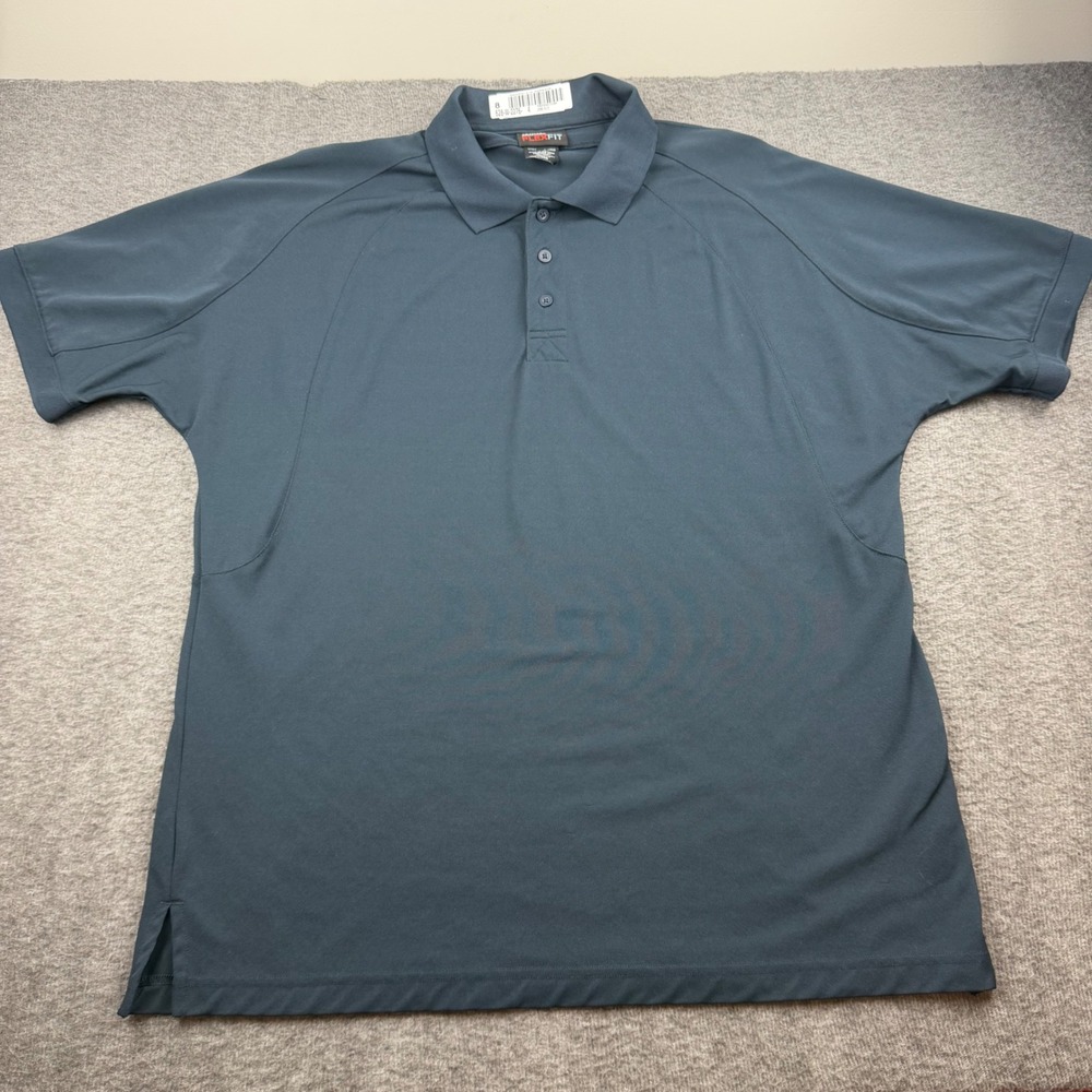 Aramark FlexFit Polo Shirt Mens Large Navy Blue Short Sleeve Performance 051784